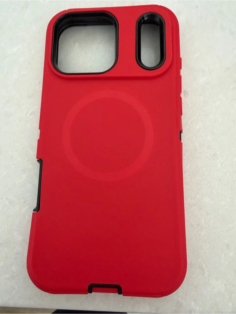 Red Heavy-Duty Magnetic Phone Case with Belt Clip for iPhone 17 Pro Max